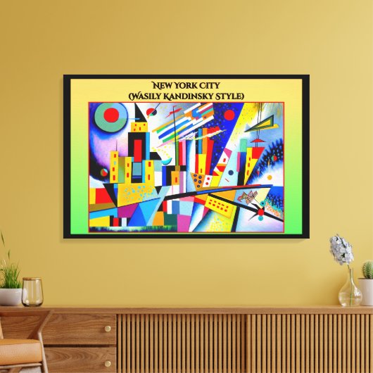 New York City (Wasily Kandinsky Style) Canvas Afdruk (Insitu (Woonkamer))