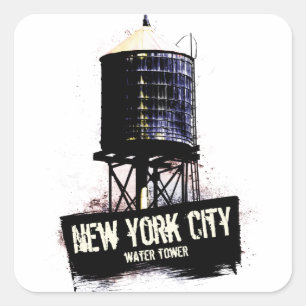 New York City Water Tower Vierkante Sticker