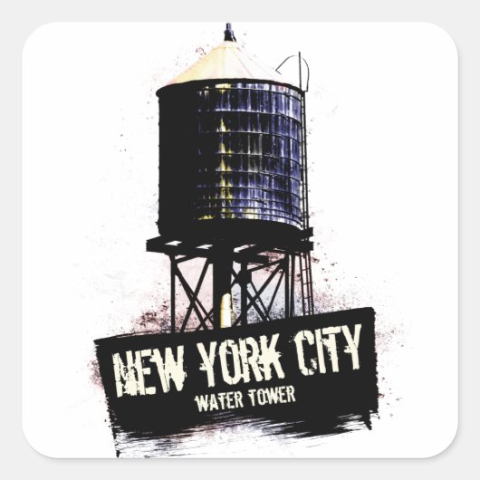 New York City Water Tower Vierkante Sticker (Voorkant)