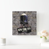 New York City Water Towers Clock Vierkante Klok (Huis)