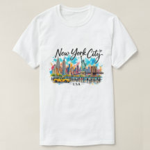 New York City Watercolor Skyline Kunst