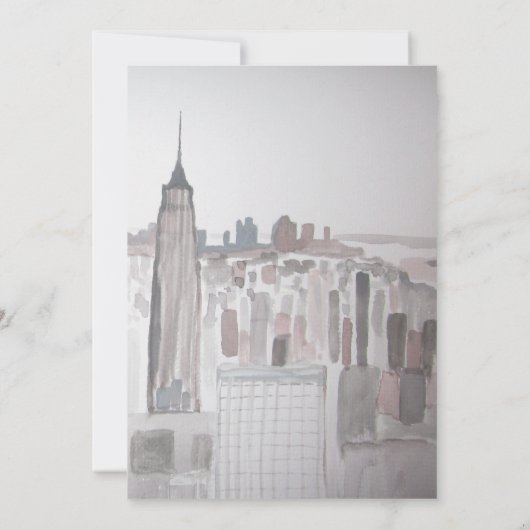 New York City Waterverf Bestemming Chique Bruiloft Kaart (Achterkant)