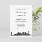 New York City Waterverf Bestemming Chique Bruiloft Kaart (Staand voorkant)