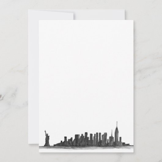 New York City Waterverf Bestemming Chique Bruiloft Kaart (Achterkant)