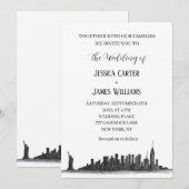 New York City Waterverf Bestemming Chique Bruiloft Kaart (Voorkant / Achterkant)