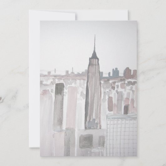 New York City Waterverf Bestemming Chique Bruiloft Kaart (Achterkant)