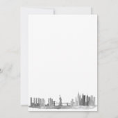 New York City Waterverf Bestemming Chique Bruiloft Kaart (Achterkant)