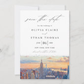 New York City Waterverf bruiloft Save the Date Kaart (Voorkant)