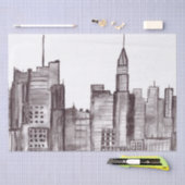 New York City waterverf Manhattan skyline Black Tissuepapier (Craft)