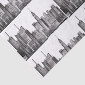 New York City waterverf Manhattan skyline Black Tissuepapier (Detail)