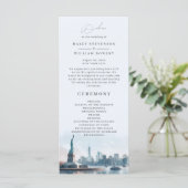 New York City Waterverf Skyline Wedding Programma (Staand voorkant)