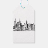 New York City waterverf zwarte manhattan NYC Cadeaulabel (Voorkant)