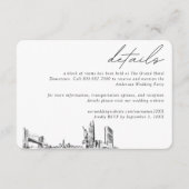 New York City Wedding Hotel Kamer Blok Details Informatiekaartje (Voorkant)