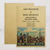 New York City Wedding Invitation  NYC Kaart (Voorkant / Achterkant)