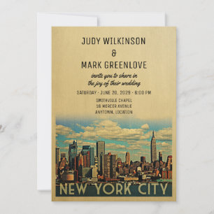 New York City Wedding Invitation  NYC Kaart