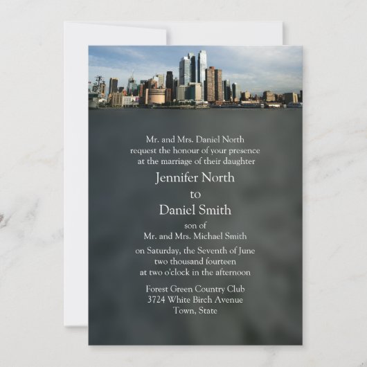 New York City Wedding Invitations Kaart (Voorkant)