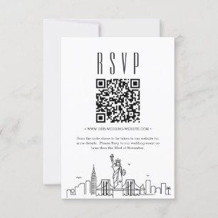 New York City Wedding QR-code RSVP Kaart