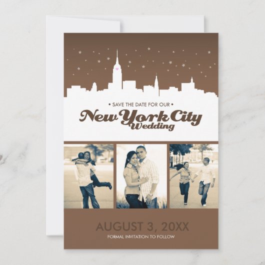 New York City Wedding Save-the-date Save The Date (Voorkant)