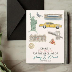New York City Wedding Waterverf Save The Date