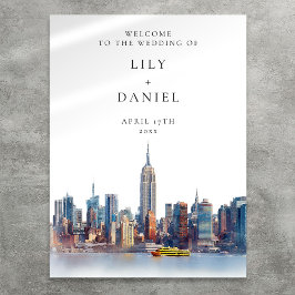 New York City Wedding Welkom Teken Poster
