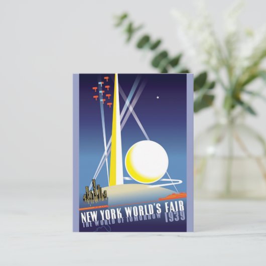  New York City Wereldtentoonstelling Briefkaart (Staand voorkant)