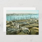 New York City Wharves 1875 Magic Lantern Slide Briefkaart (Voorkant / Achterkant)