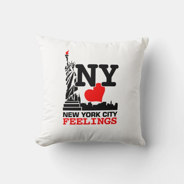 New York City White Pillow Kussen (Voorkant)