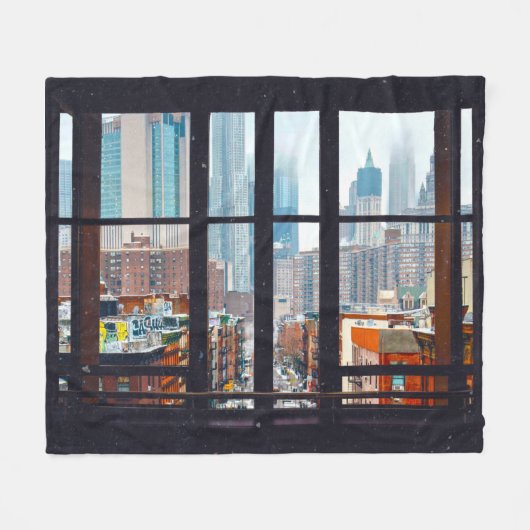 New York City Window Fleece Deken (Voorkant (Horizontaal))