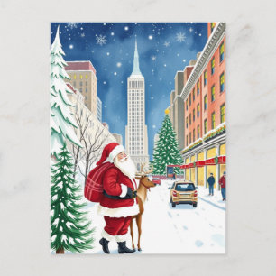 New York City Winter in Manhattan Kerstman Reizen Briefkaart