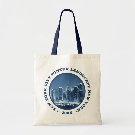 New York City Winter panoramisch uitzicht aangepas Tote Bag (Voorkant)