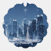 New-York City Winter Skyline kerstadditie Ornament Kaart (Voorkant)