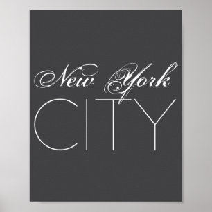 New York City Witte Tekst Izable Poster