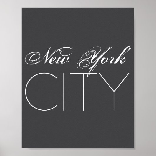 New York City Witte Tekst Izable Poster (Voorkant)