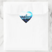 New York City wolkenkrabbers bij Night Heart Stick Hart Sticker (Tas)