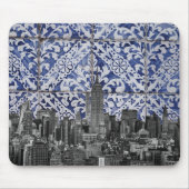 New York City Wolkenkrabbers ontmoeten Portugese T Muismat (Voorkant)