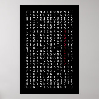 New York City word search Poster