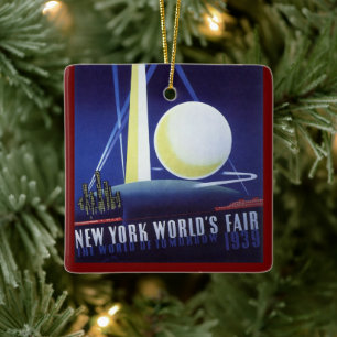 New York City World's Fair in 1939, Vintage Travel Keramisch Ornament