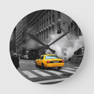 New York City Yellow Cab Ronde Klok