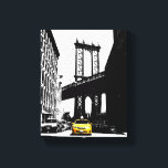 New York City Yellow Taxi Brooklyn Bridge Pop Art Canvas Afdruk<br><div class="desc">Nyc New York City Yellow Taxi Brooklyn Bridge Pop Art Canvas Art Print.</div>