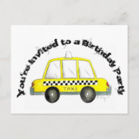 New York City Yellow Taxi Cab NYC Party Invitation