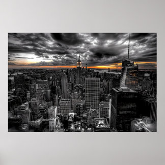 New York City zonsondergang Poster