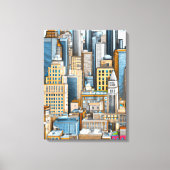 New York Cityscape Illustratie Canvas Afdruk (Voorkant)