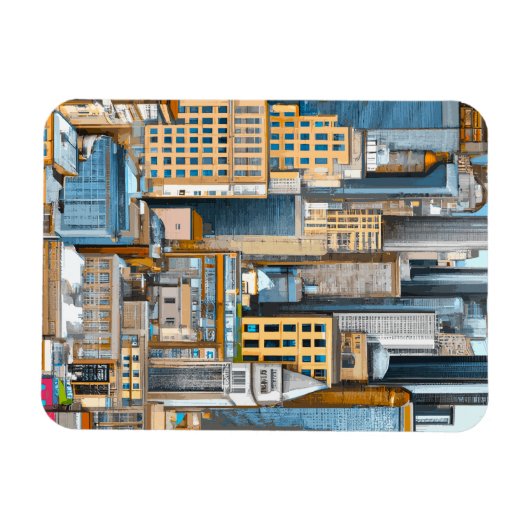 New York Cityscape Illustratie Magneet (Horizontaal)