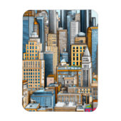 New York Cityscape Illustratie Magneet (Verticaal)