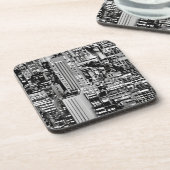 New York Cityscape in Black en White Bier Onderzetter (Linkerzijde)