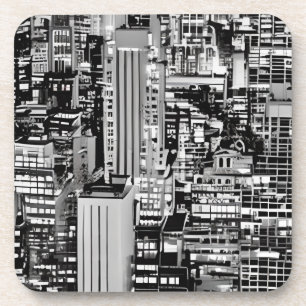 New York Cityscape in Black en White Bier Onderzetter