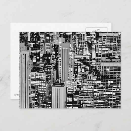 New York Cityscape in Black en White Briefkaart (Voorkant / Achterkant)