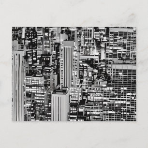 New York Cityscape in Black en White Briefkaart