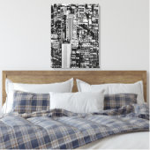 New York Cityscape in Black en White Canvas Afdruk (Insitu (Slaapkamer))