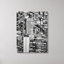 New York Cityscape in Black en White Canvas Afdruk
